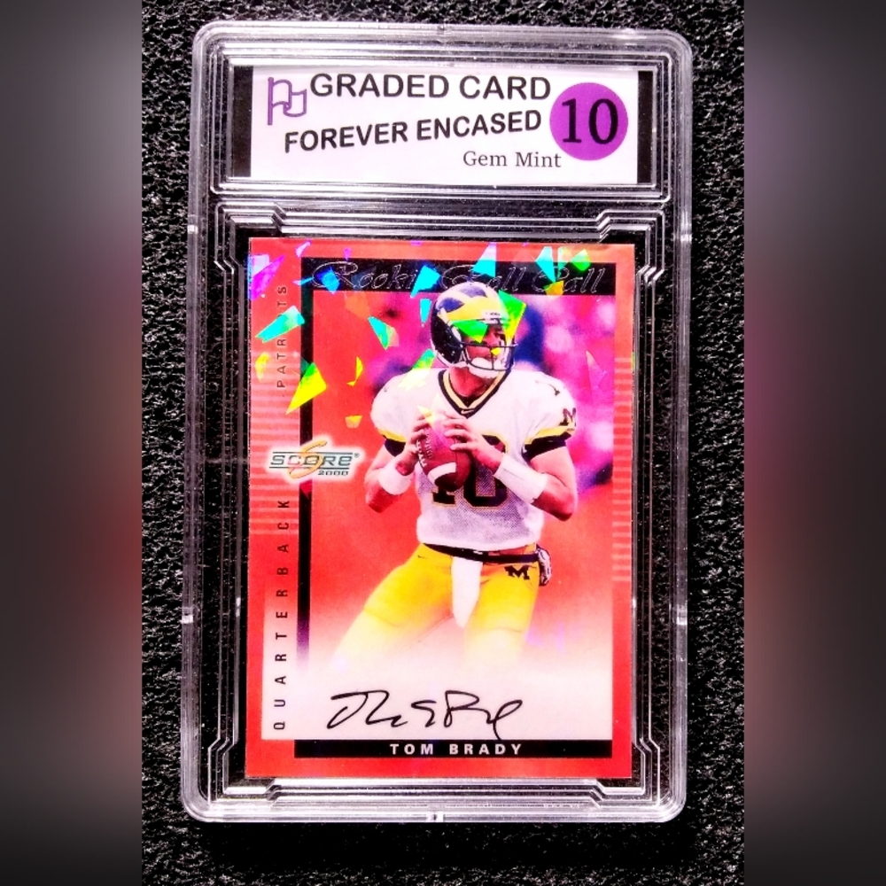Tom Brady Michigain Wolverines HOF Cracked Ice Autograph Football Rookie Card